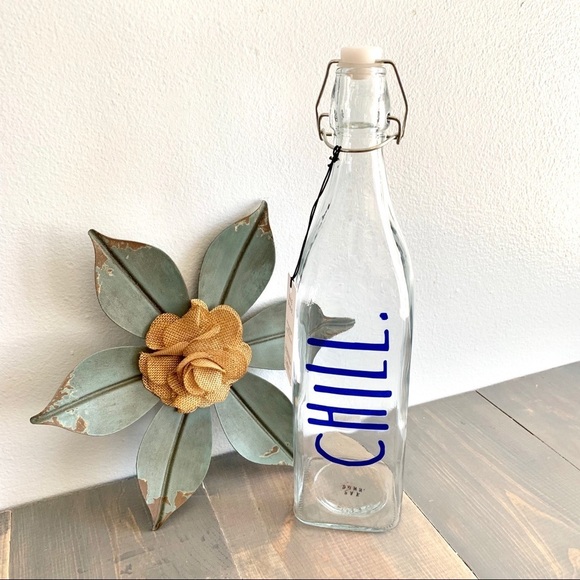 Rae Dunn Bail & Trigger CHILL Glass Bottle - Picture 1 of 8